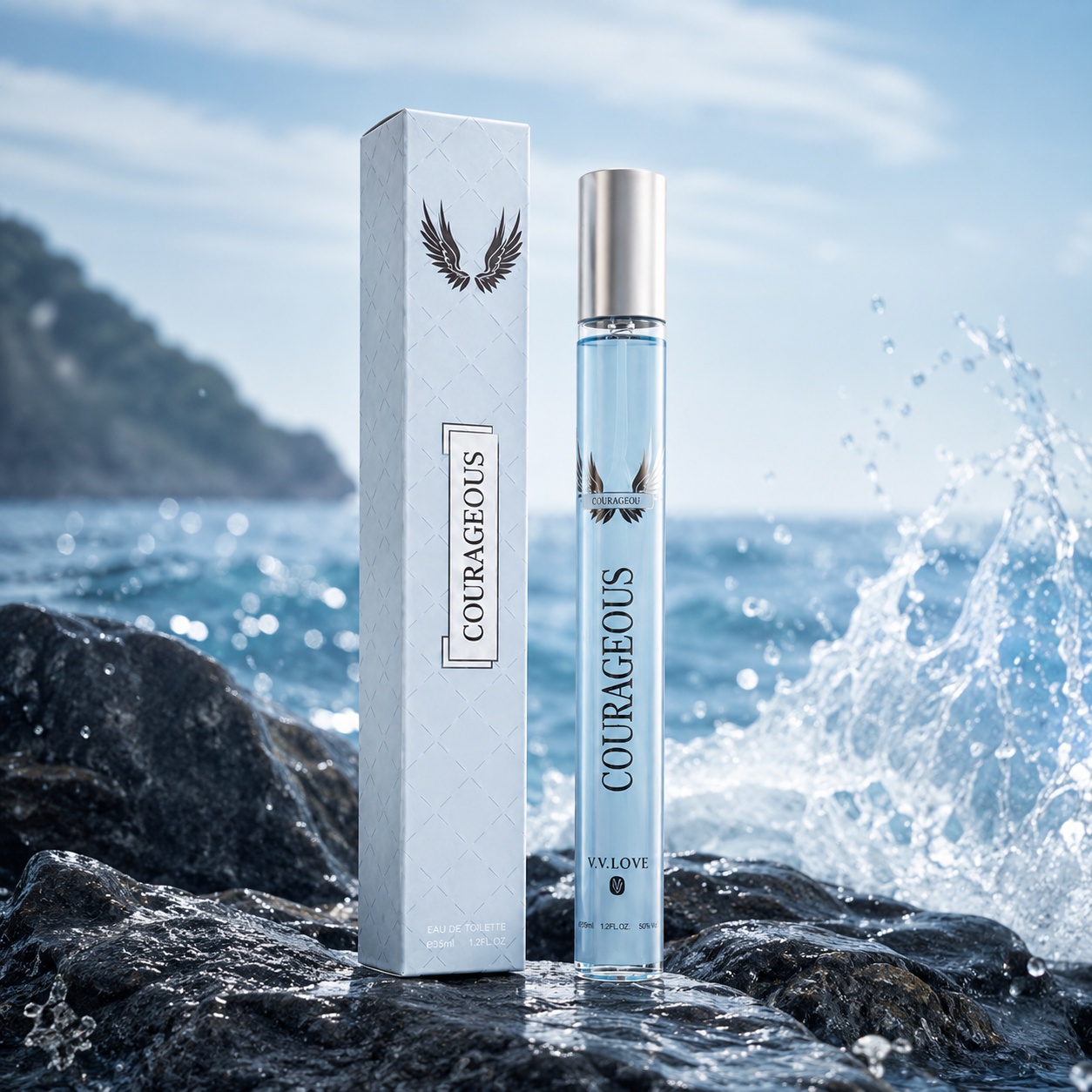 Parfum Courageous 35 ml pentru bărbatul activ cu aromă acvatică sportivă și fresh