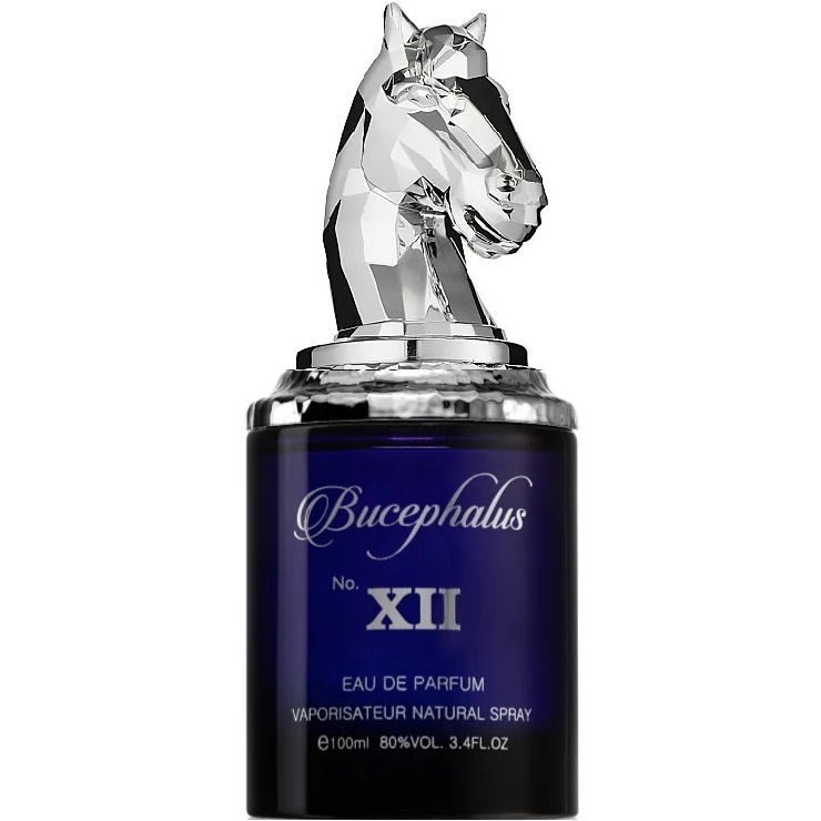 Flacon original Armaf Bucephalus No. XII 100 ml albastru intens cu capac argintiu &icirc;n formă de cap de cal