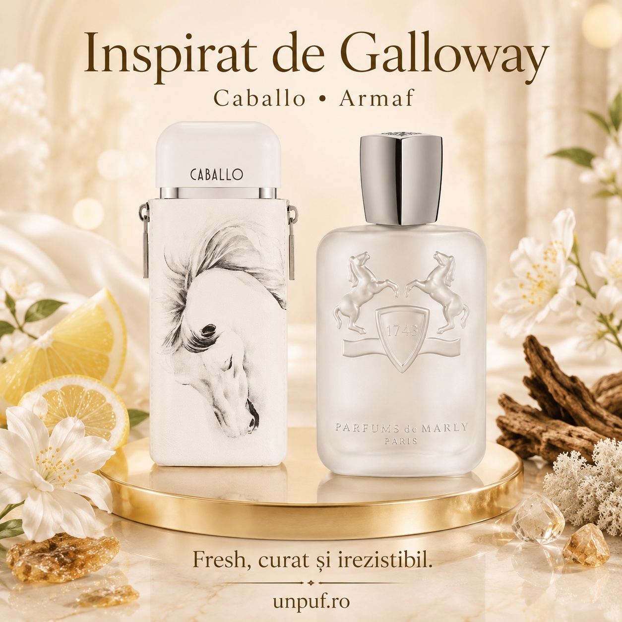 Armaf Caballo Pour Homme inspirat de Galloway, parfum fresh curat și irezistibil