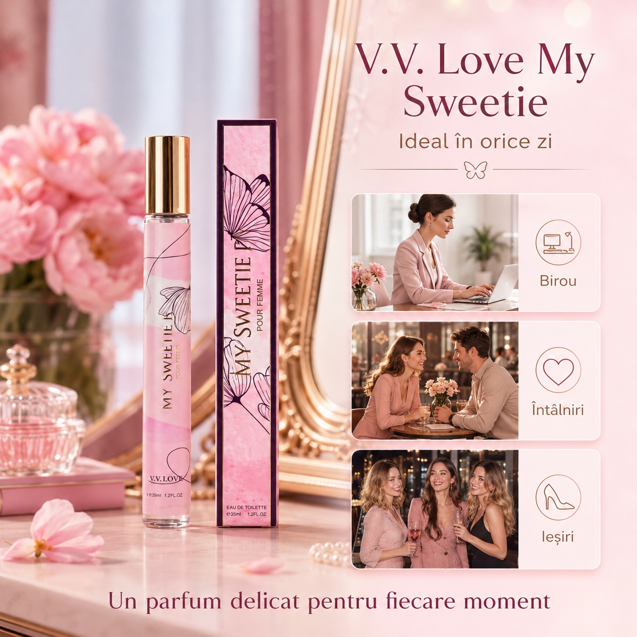 My Sweetie V.V. Love parfum damă ideal pentru birou &icirc;nt&acirc;lniri și ieșiri
