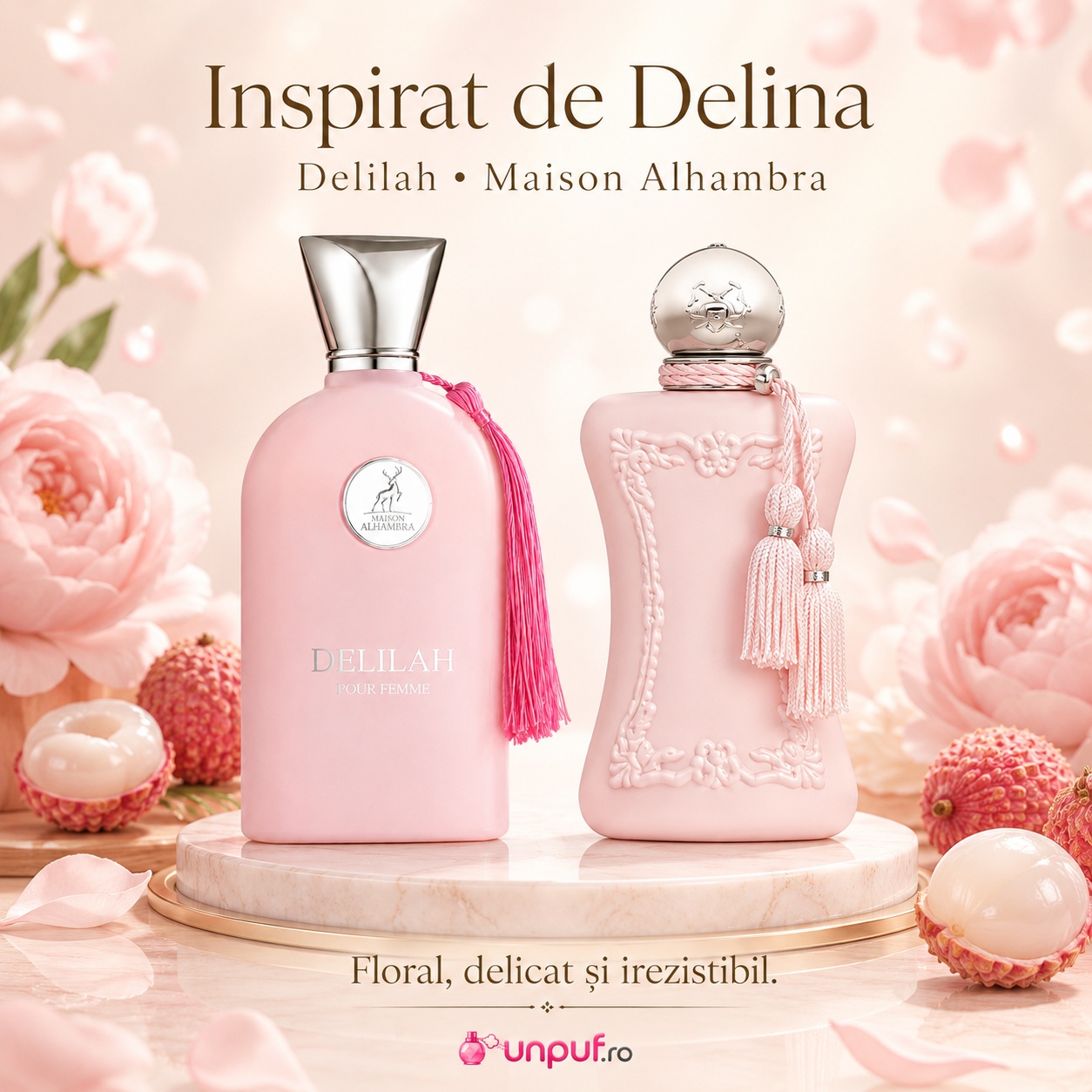 Parfum Delilah Maison Alhambra inspirat de Delina Parfums de Marly, floral, feminin și elegant