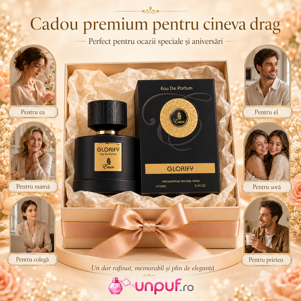 Emir Glorify cadou premium pentru ea, pentru el, pentru mamă, pentru soră, pentru colegă și pentru prieten