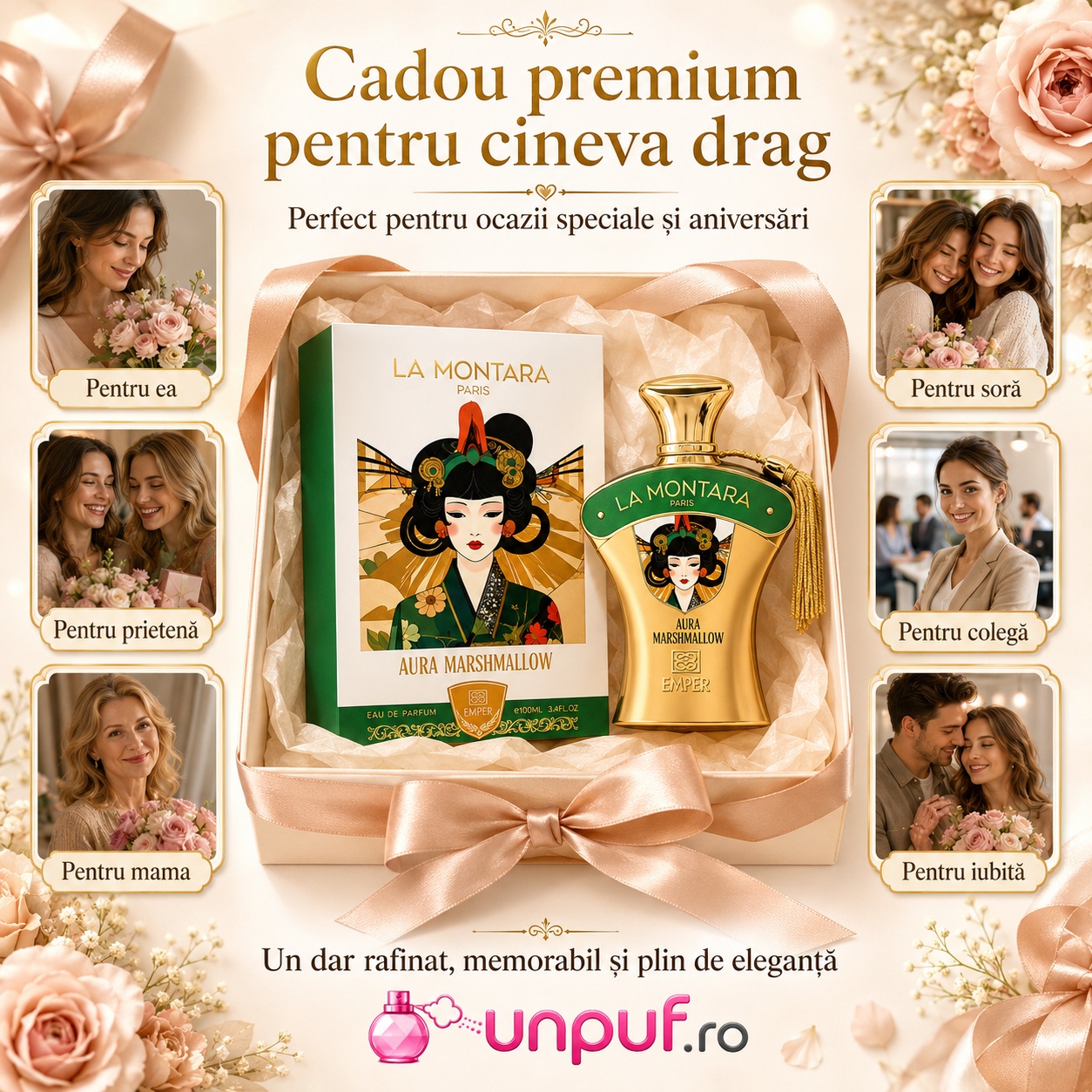 Cadou premium Aura Marshmallow Emper pentru ea, soră, prietenă, mamă, colegă sau iubită