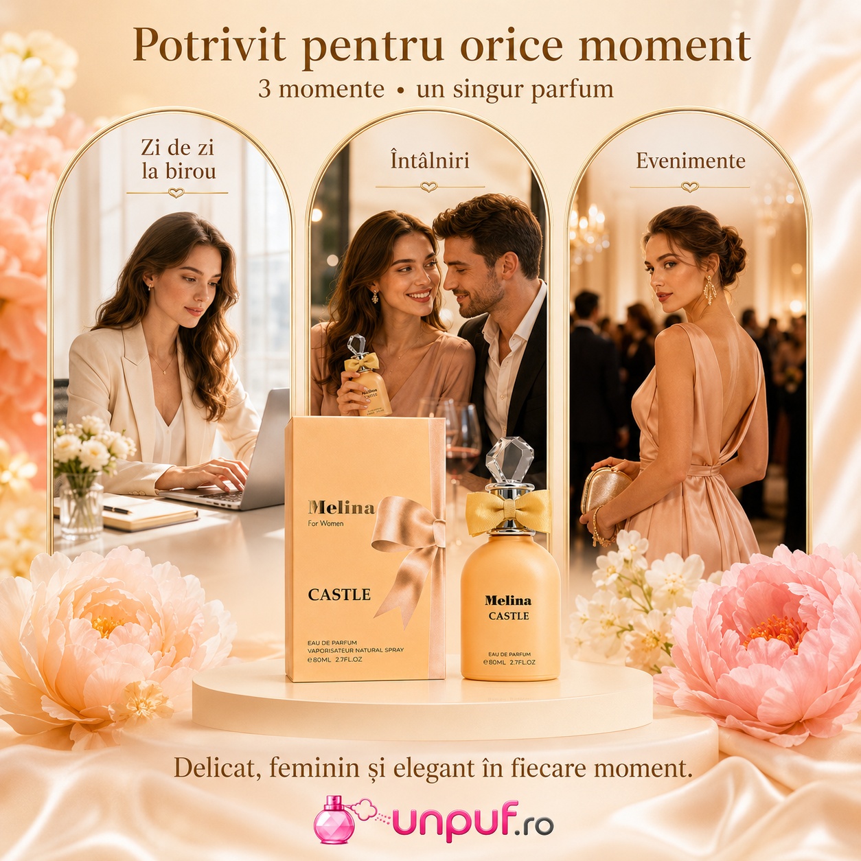 Parfum Emper Melina Castle potrivit pentru zi de zi la birou, &icirc;nt&acirc;lniri și evenimente elegante