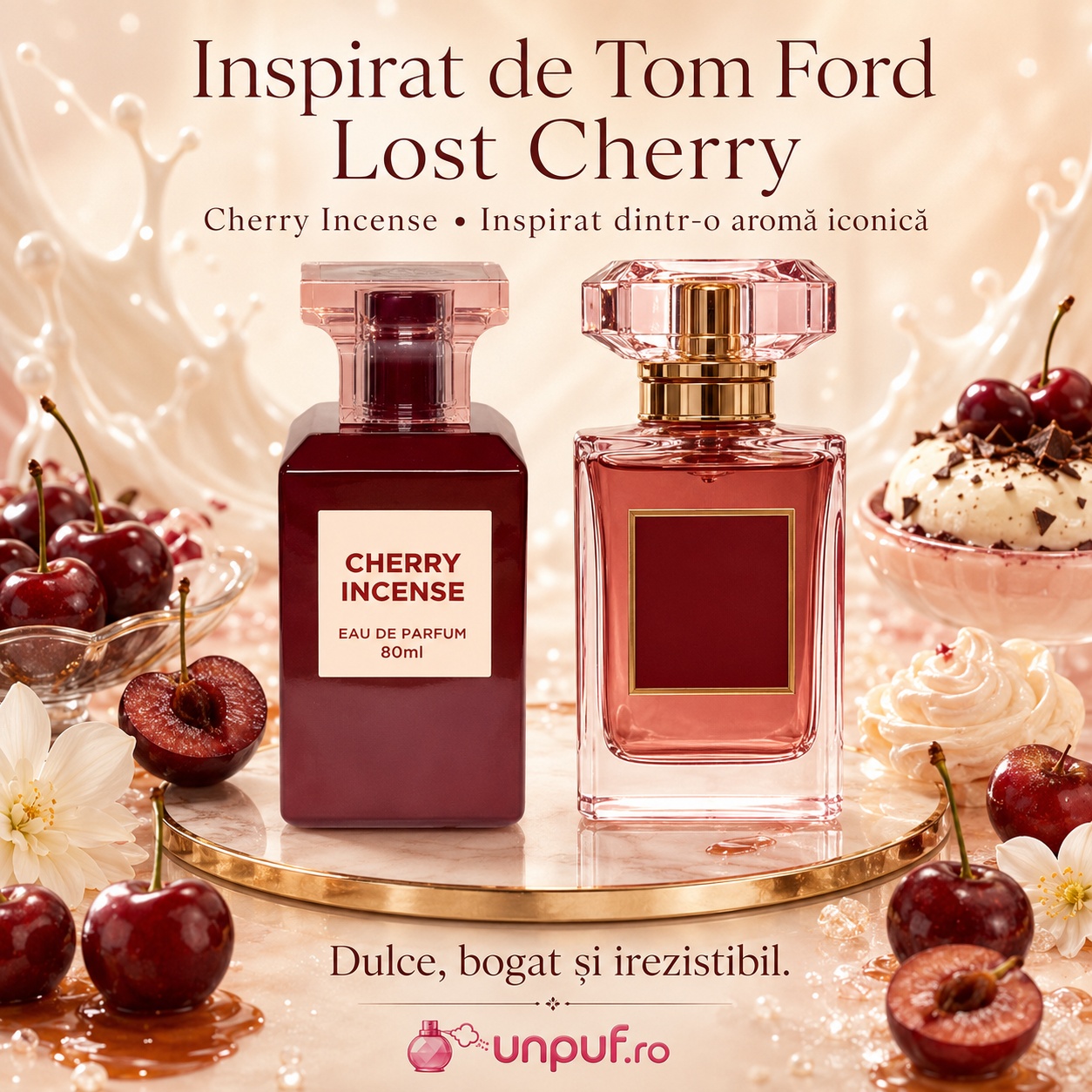Fragrance World Cherry Incense inspirat de Tom Ford Lost Cherry, parfum dulce, bogat și irezistibil