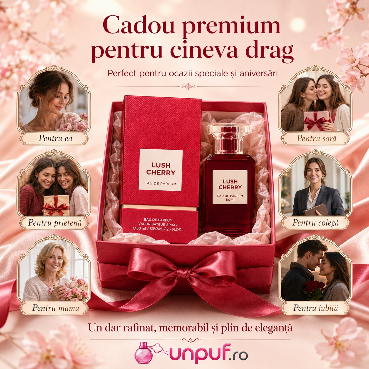 Lush Cherry cadou premium pentru ea pentru mamă pentru soră pentru prietenă pentru colegă și iubită
