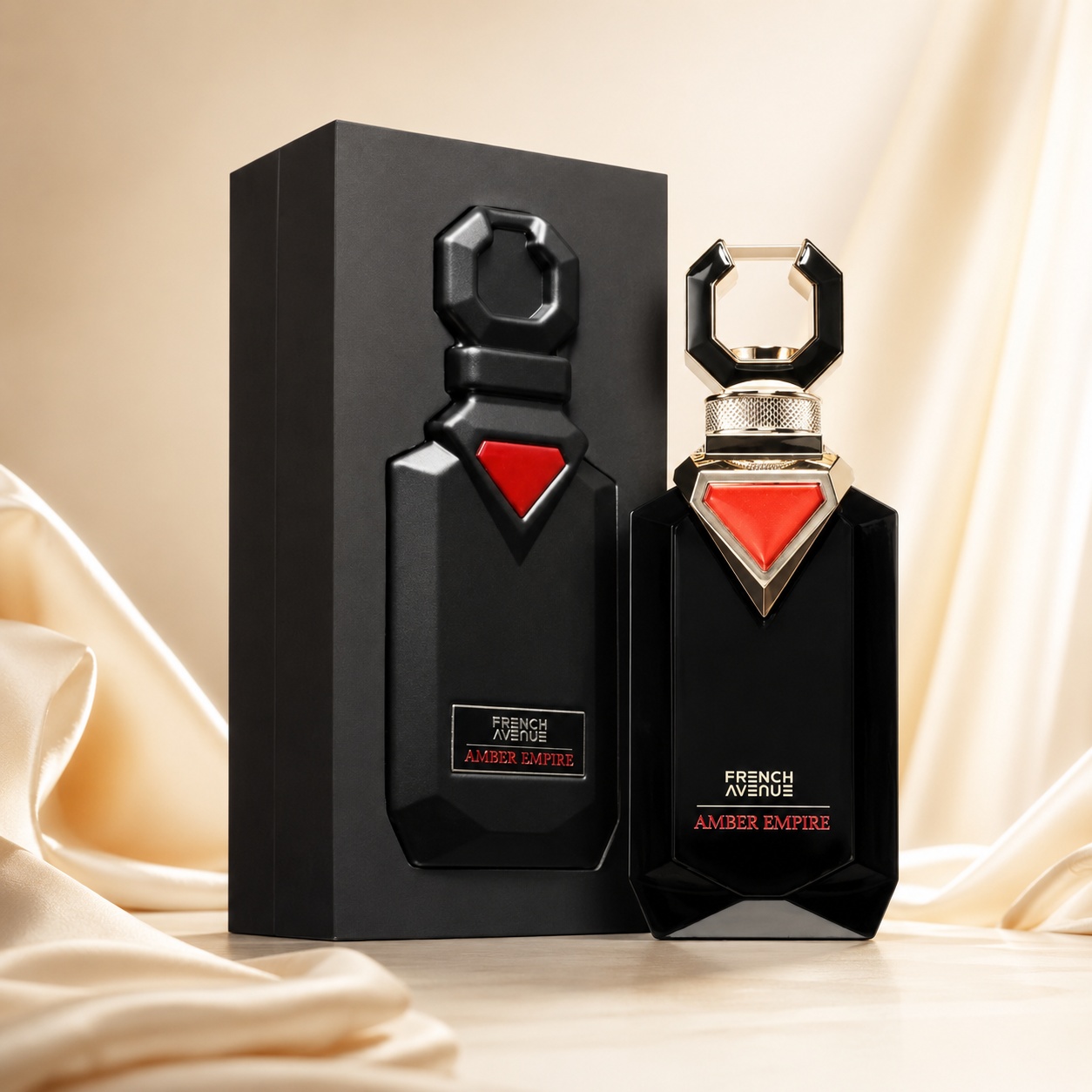 Parfum Arăbesc French Avenue Amber Empire 100 ml cu sticlă neagră luxoasă și cutie premium
