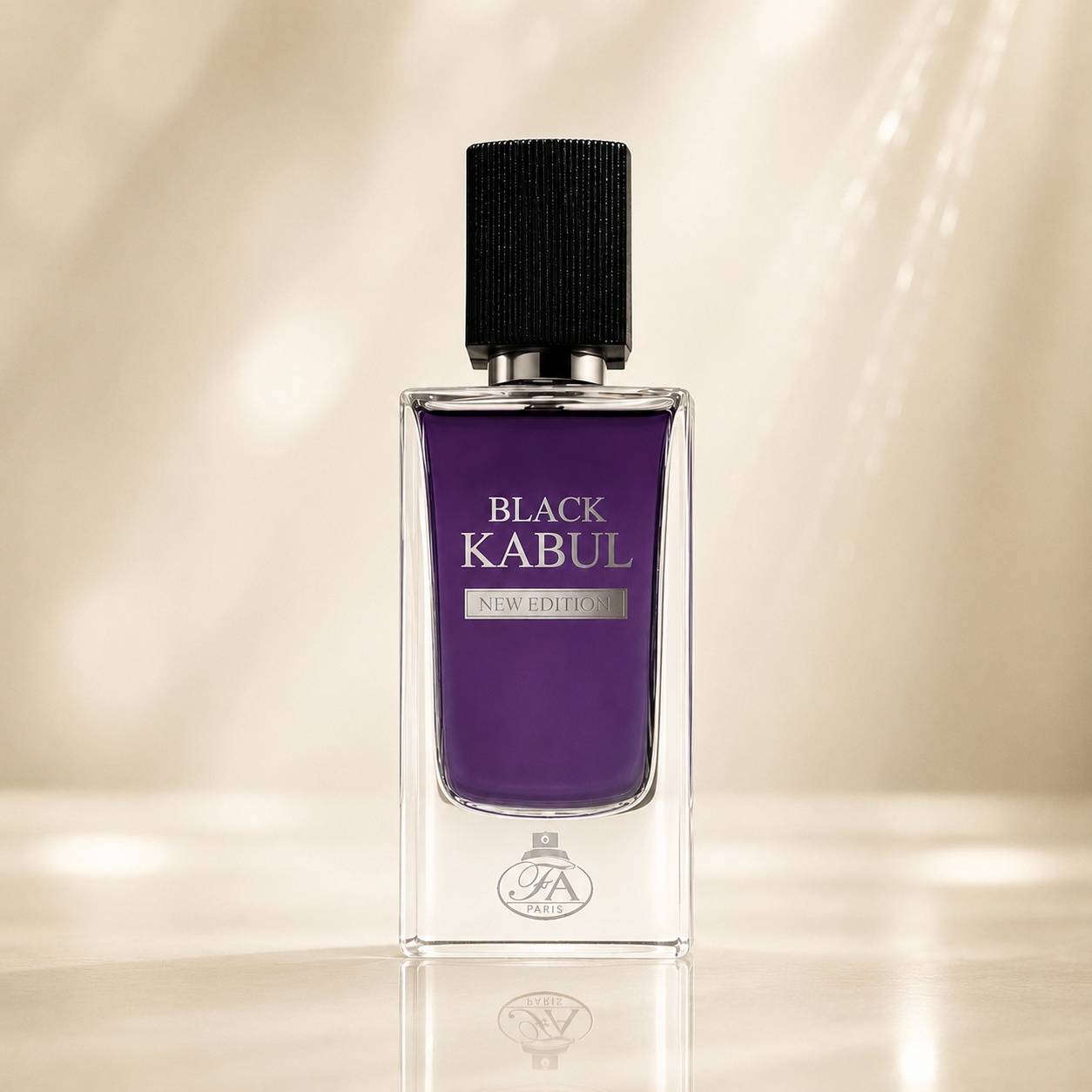 Sticlă parfum Black Kabul French Avenue 60 ml pe fundal luminos premium