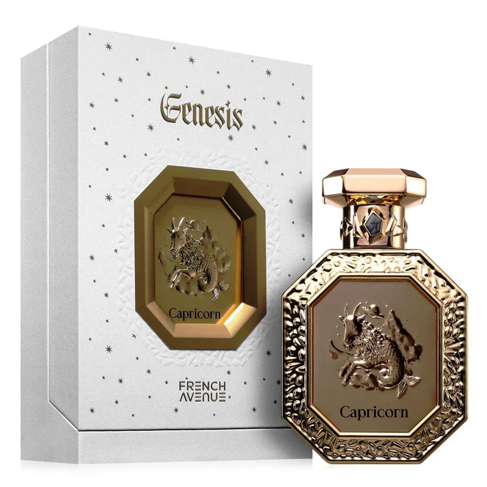 Produs real Genesis Capricorn French Avenue 90 ml cu sticlă aurie și cutie originală