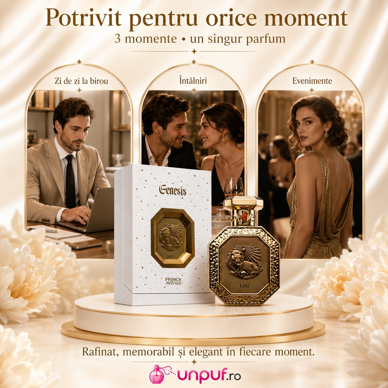 Parfum Genesis Leo French Avenue potrivit pentru zi de zi, birou, &icirc;nt&acirc;lniri și evenimente