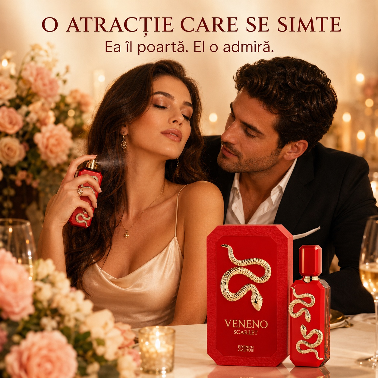 Veneno Scarlet French Avenue o atracție care se simte parfum unisex seducător pentru femei și bărbați