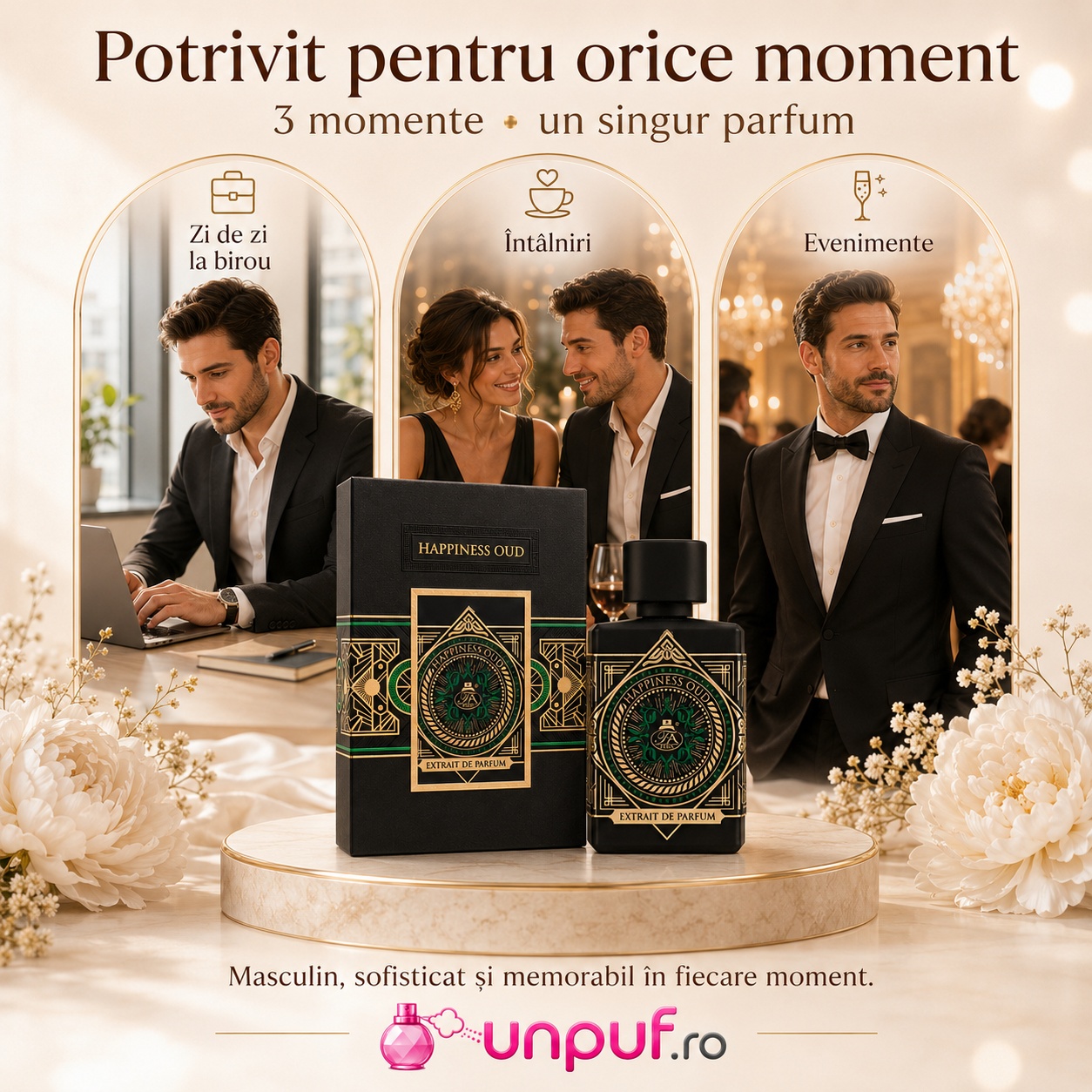 Happiness Oud French Avenue potrivit pentru zi de zi birou &icirc;nt&acirc;lniri și evenimente parfum bărbătesc sofisticat