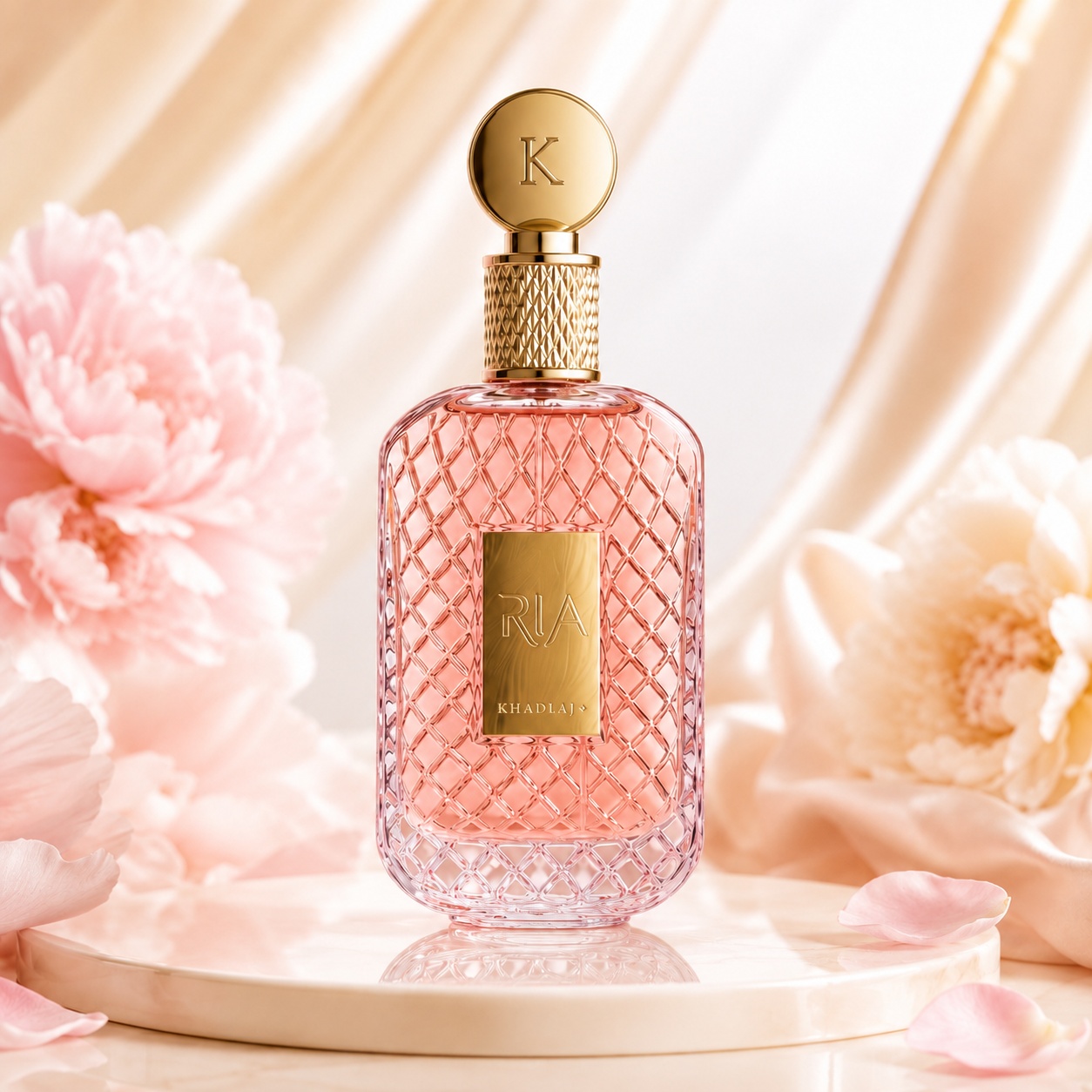 Flacon Khadlaj Zayaan Gold 100 ml negru elegant cu textură aurie, etichetă aurie și capac rotund premium