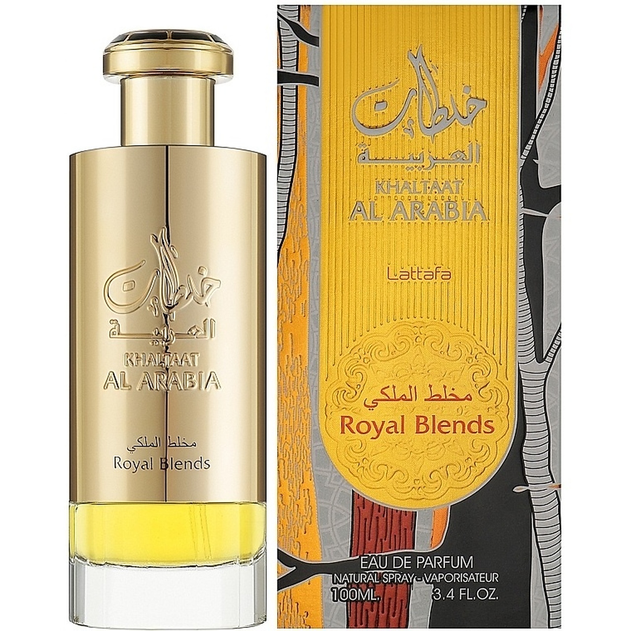 Khaltaat Al Arabia Royal Blends Lattafa flacon și cutie originală parfum arabesc unisex 100 ml