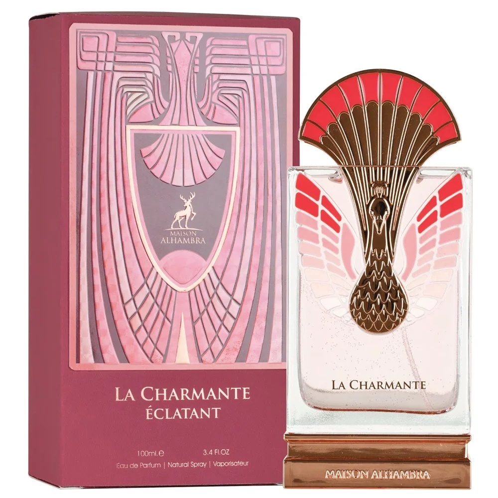 La Charmante &Eacute;clatant Maison Alhambra 100 ml sticlă și cutie produs pe fundal alb