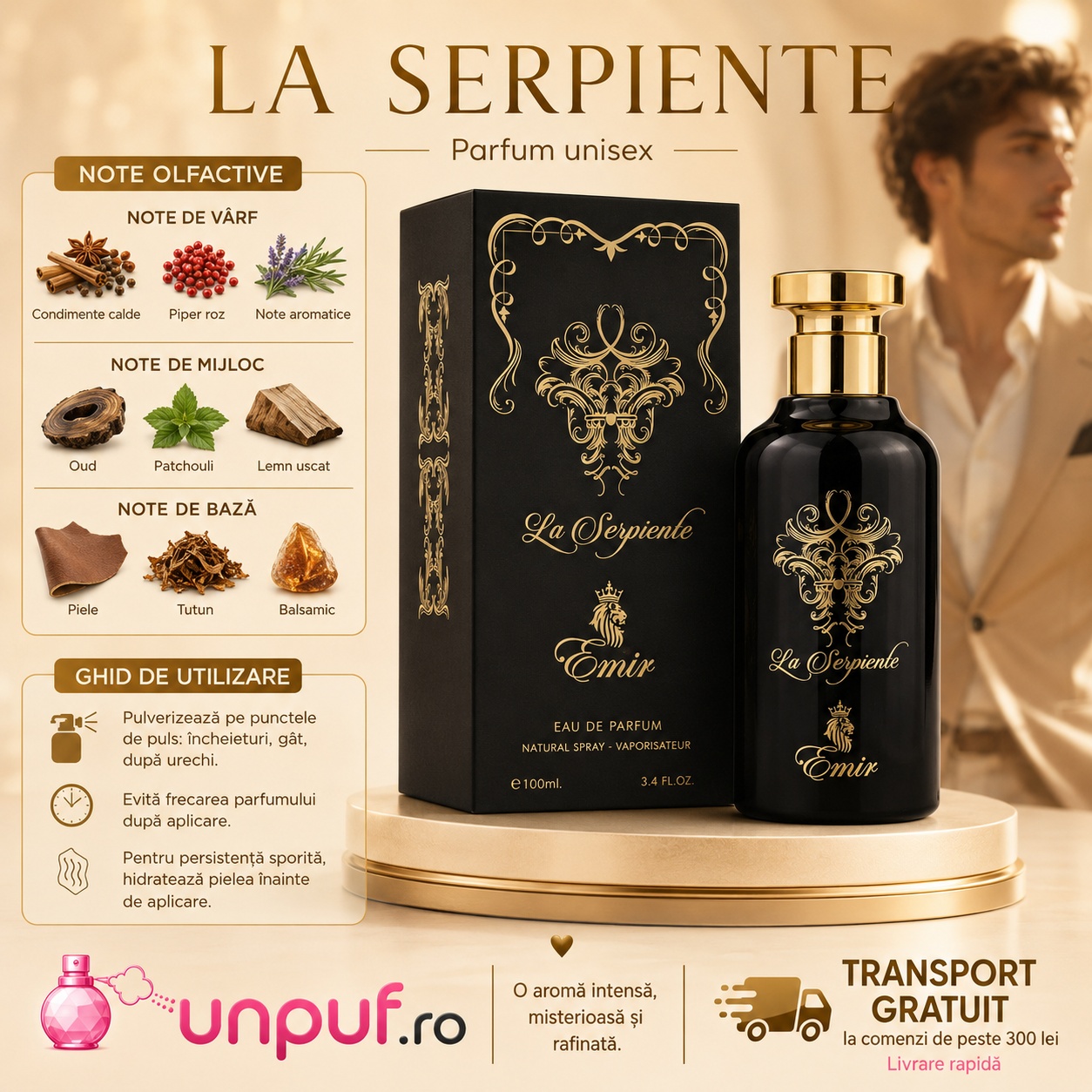 La Serpiente Emir prezentare design premium note olfactive și ghid de utilizare