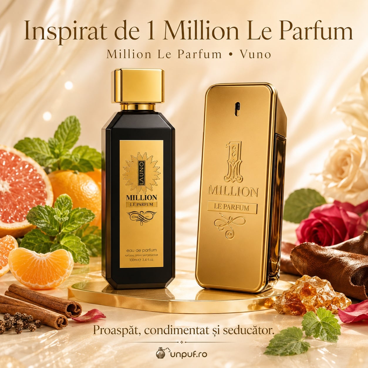 La Uno Million Fragrance World inspirat de 1 Million Le Parfum, parfum proaspăt, condimentat și seducător