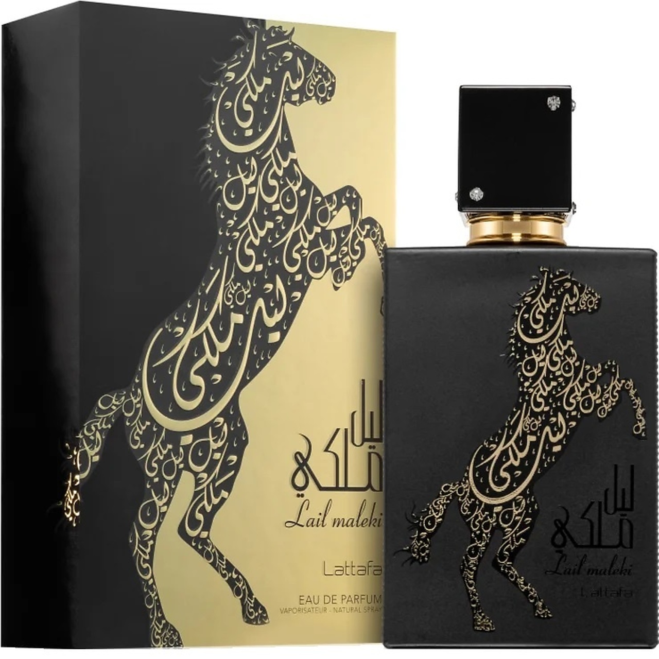 Cutie originală Lail Maleki Lattafa 100 ml și flacon parfum arabesc unisex
