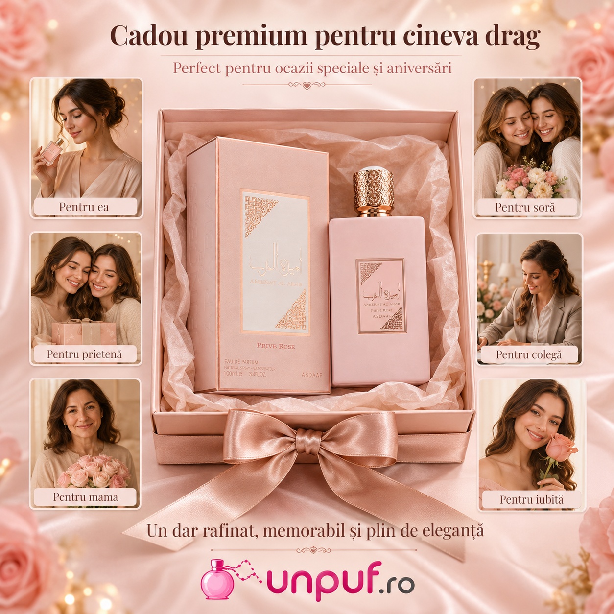 Lattafa Ameerat Prive Rose cadou premium pentru ea, soră, mamă, prietenă, colegă sau iubită