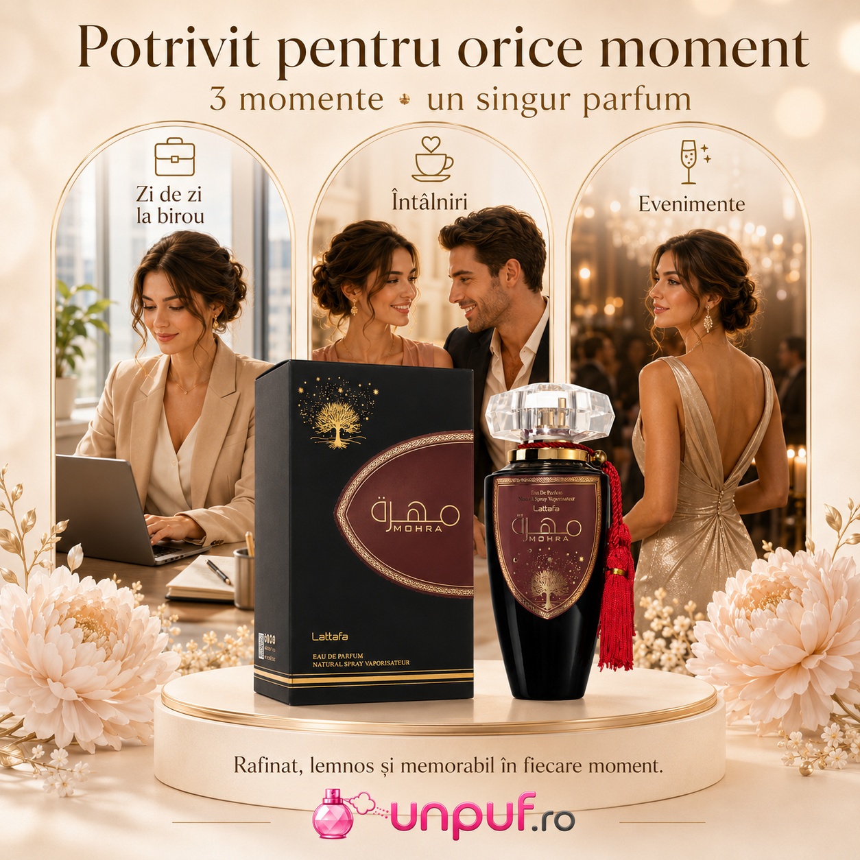 Lattafa Mohra parfum potrivit pentru zi de zi la birou, &icirc;nt&acirc;lniri și evenimente elegante