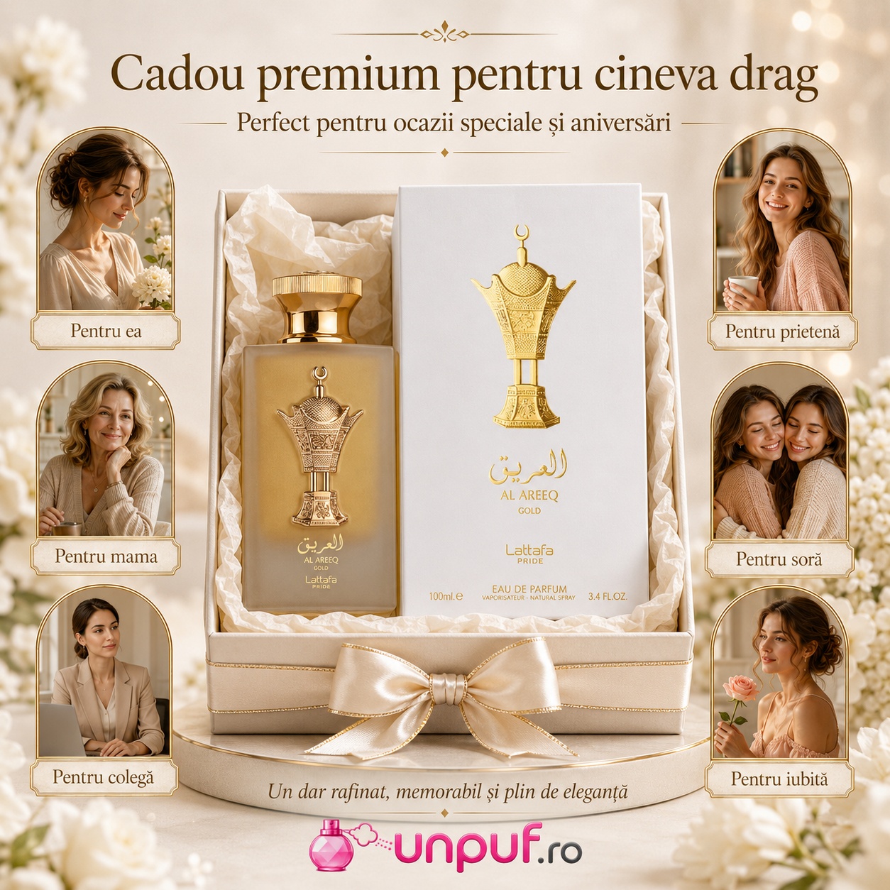 Lattafa Pride Al Areeq Gold cadou premium pentru ea, prietenă, mamă, soră, colegă sau iubită