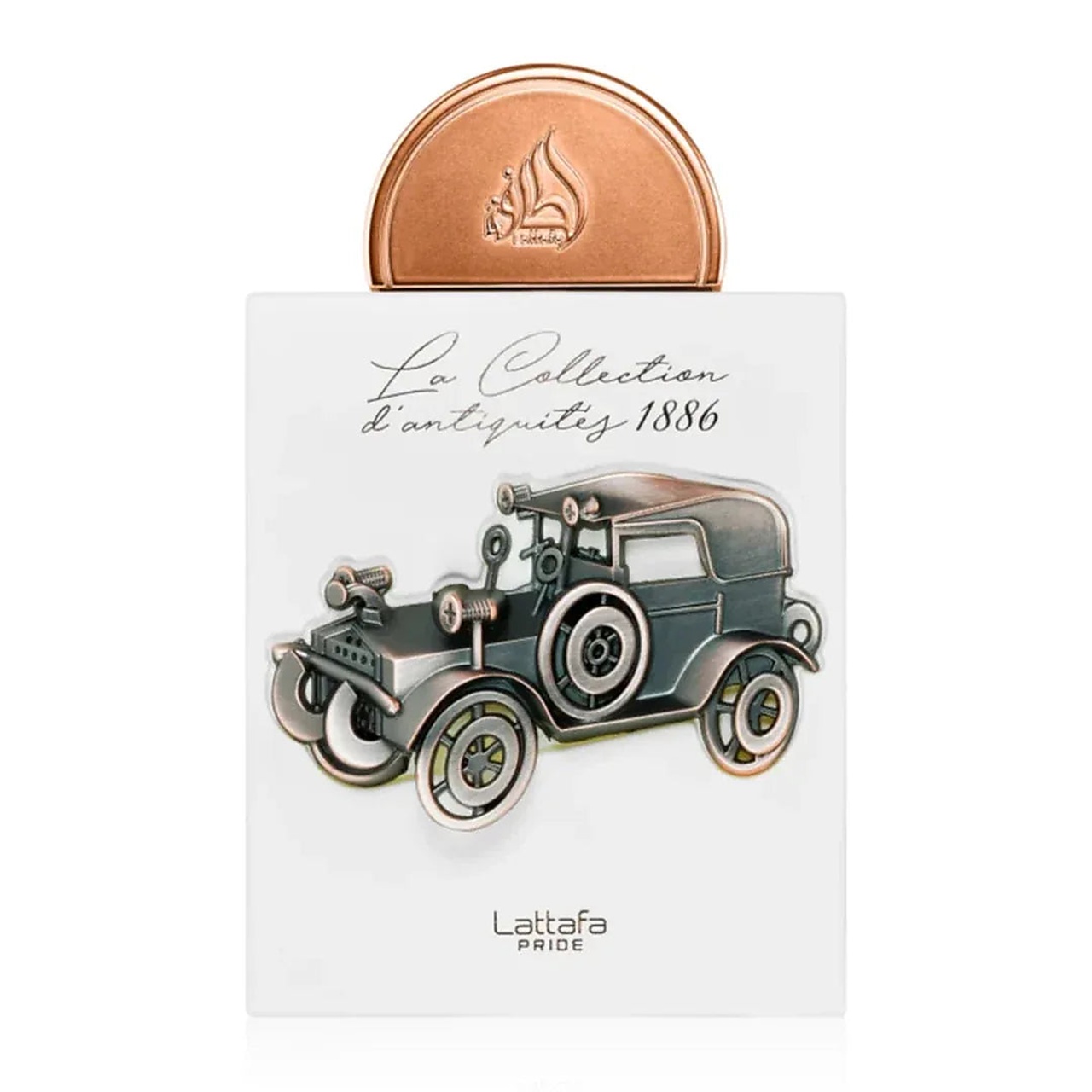 Parfum Lattafa Pride La Collection Car 1886 100 ml apă de parfum unisex cu flacon original alb și automobil vintage Lattafa Pride
