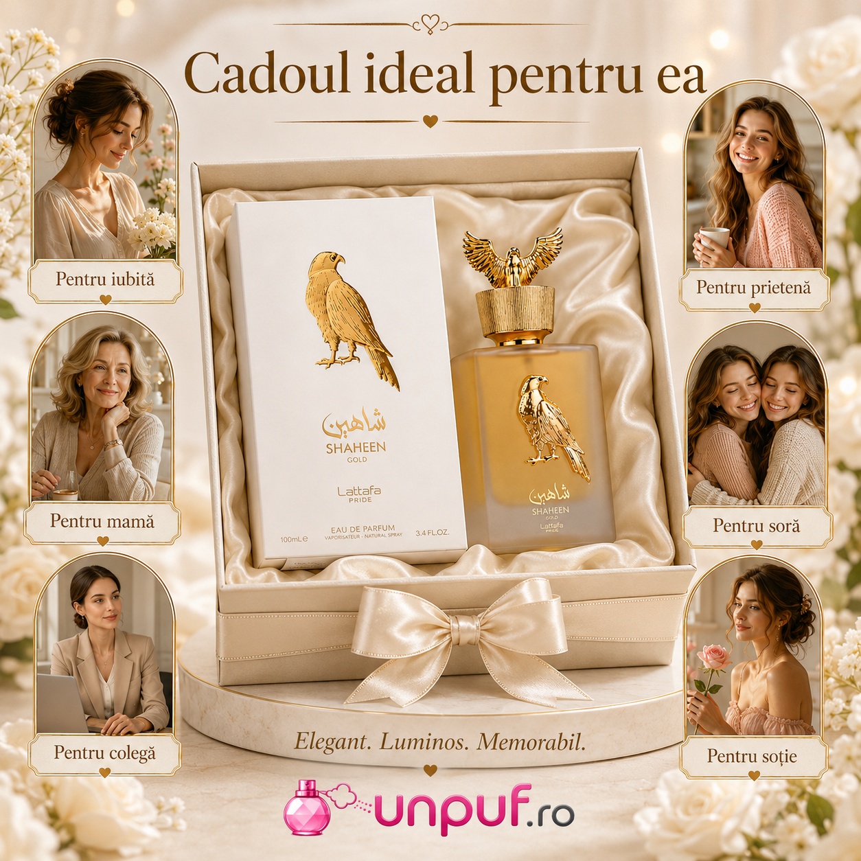 Lattafa Pride Shaheen Gold cadou ideal pentru iubită prietenă mamă soră colegă sau soție