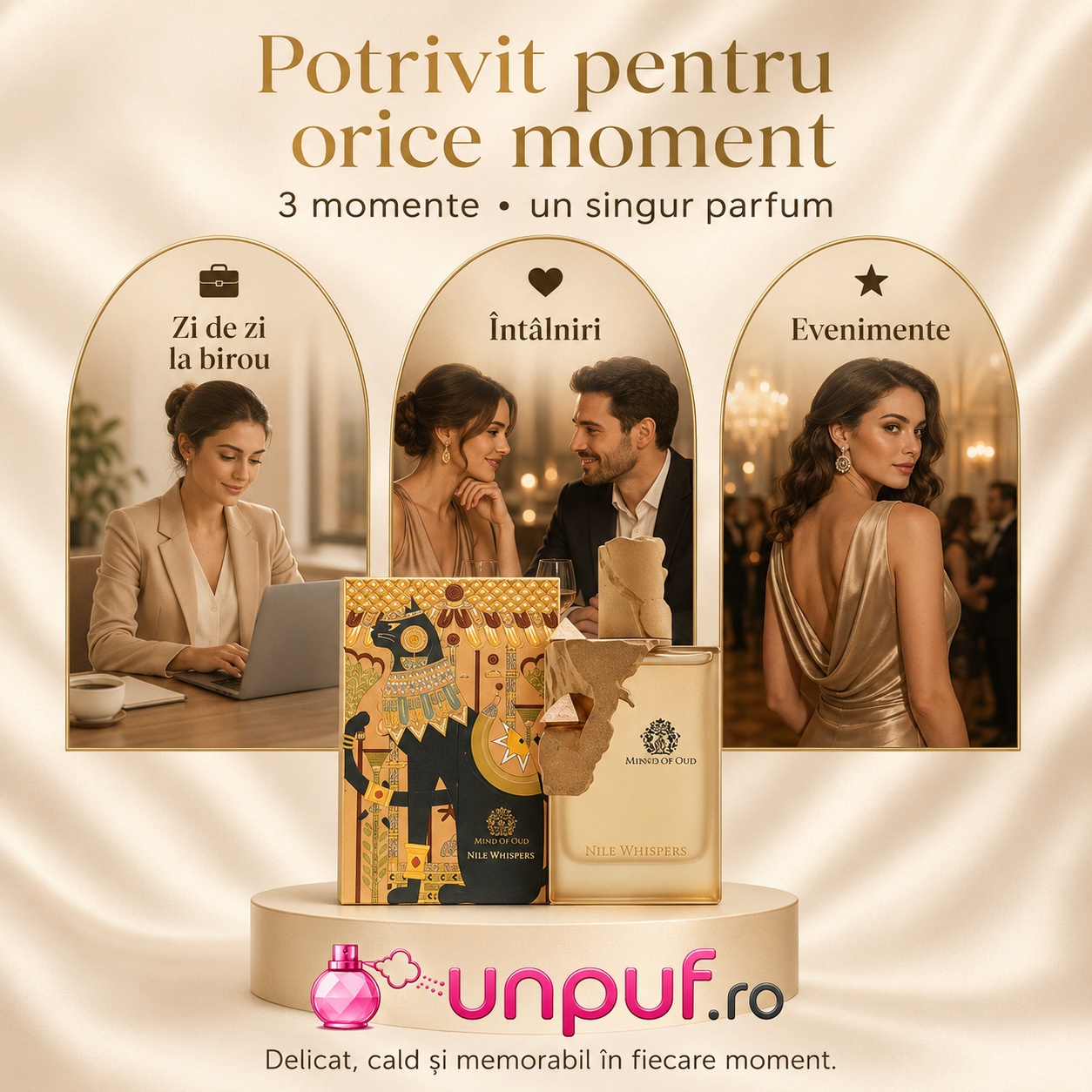 Parfum Nile Whispers potrivit pentru zi de zi, birou, întâlniri și evenimente speciale
