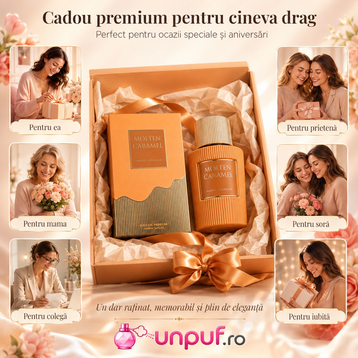 Molten Caramel Paris Corner cadou premium pentru femei și bărbați