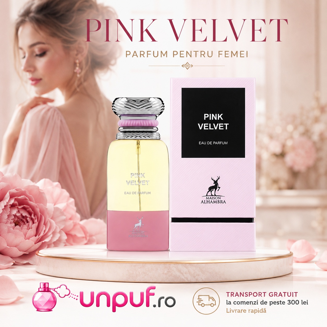 Pink Velvet Maison Alhambra parfum arabesc unisex premium cu transport gratuit la comenzi de peste 300 lei unpuf.ro