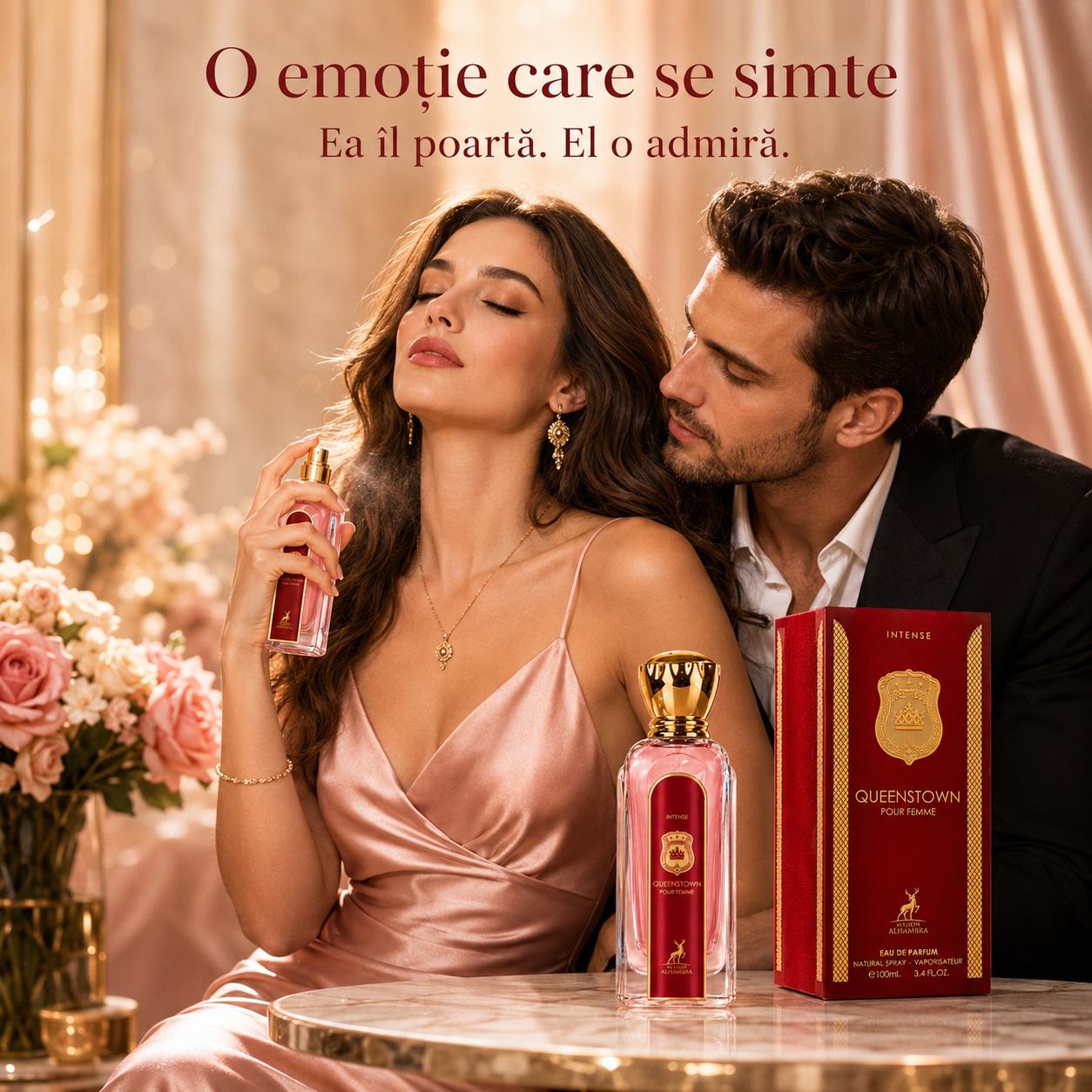 Queenstown Intense Maison Alhambra parfum feminin romantic, elegant și memorabil pentru &icirc;nt&acirc;lniri speciale