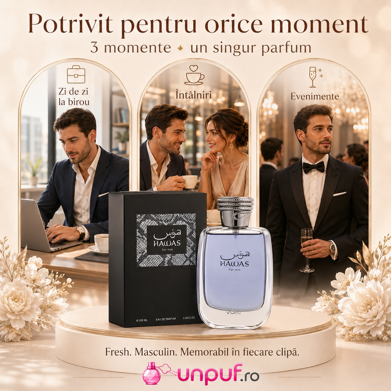 Rasasi Hawas For Him potrivit pentru zi de zi, birou, întâlniri și evenimente