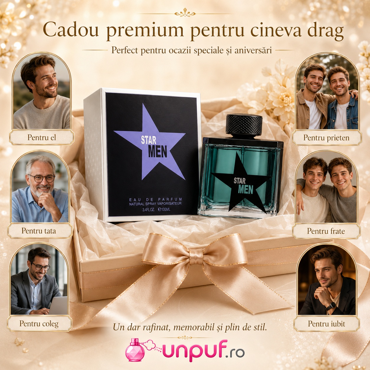 Star Men Fragrance World cadou premium pentru el, tată, frate, coleg, prieten și iubit
