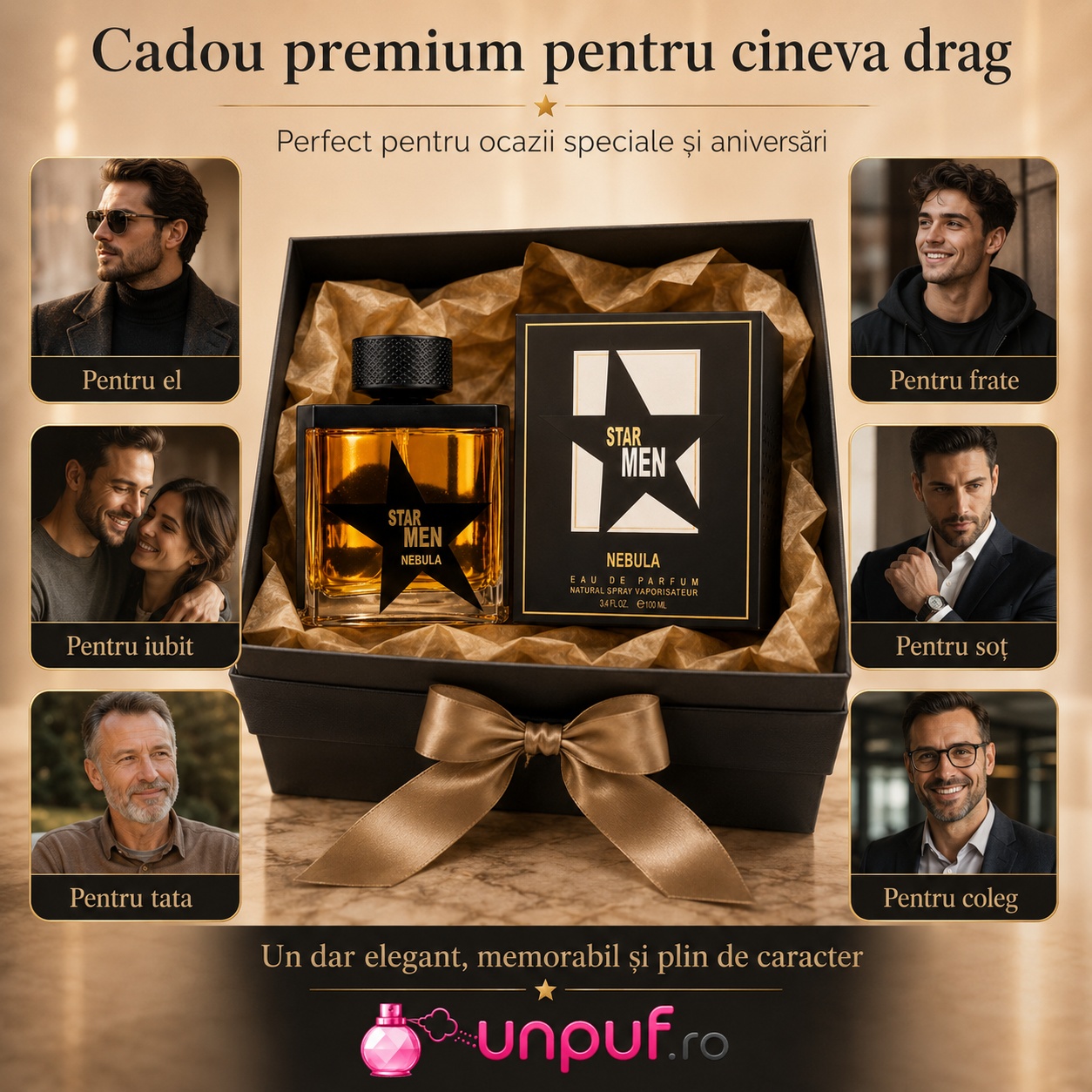 Star Men Nebula Fragrance World cadou premium pentru el, frate, iubit, soț, tată și coleg