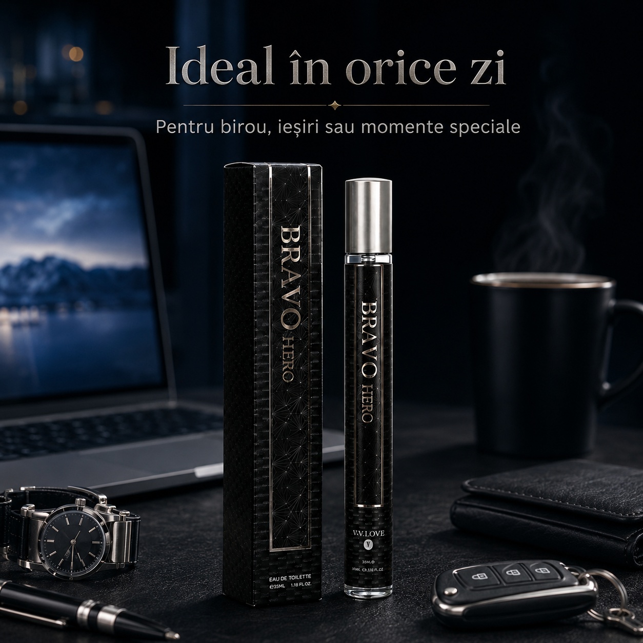 Bravo Hero V.V. Love parfum bărbătesc ideal pentru birou ieșiri și momente speciale