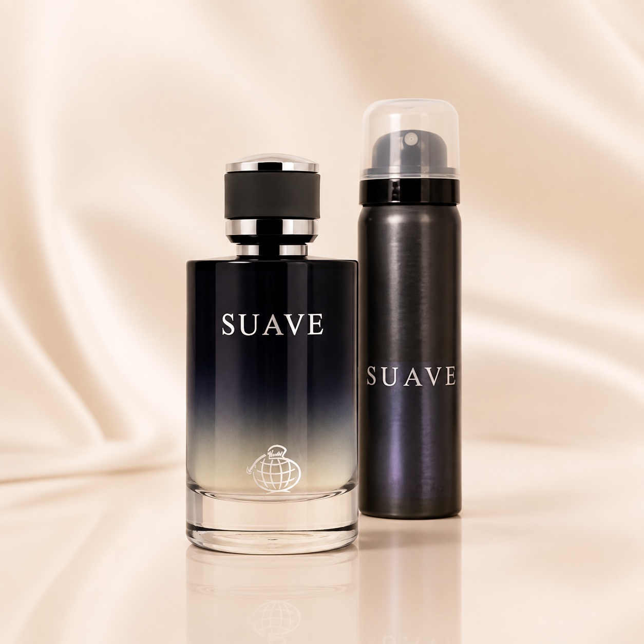 Sticlă Fragrance World Suave și deodorant inclus, set parfum bărbătesc elegant