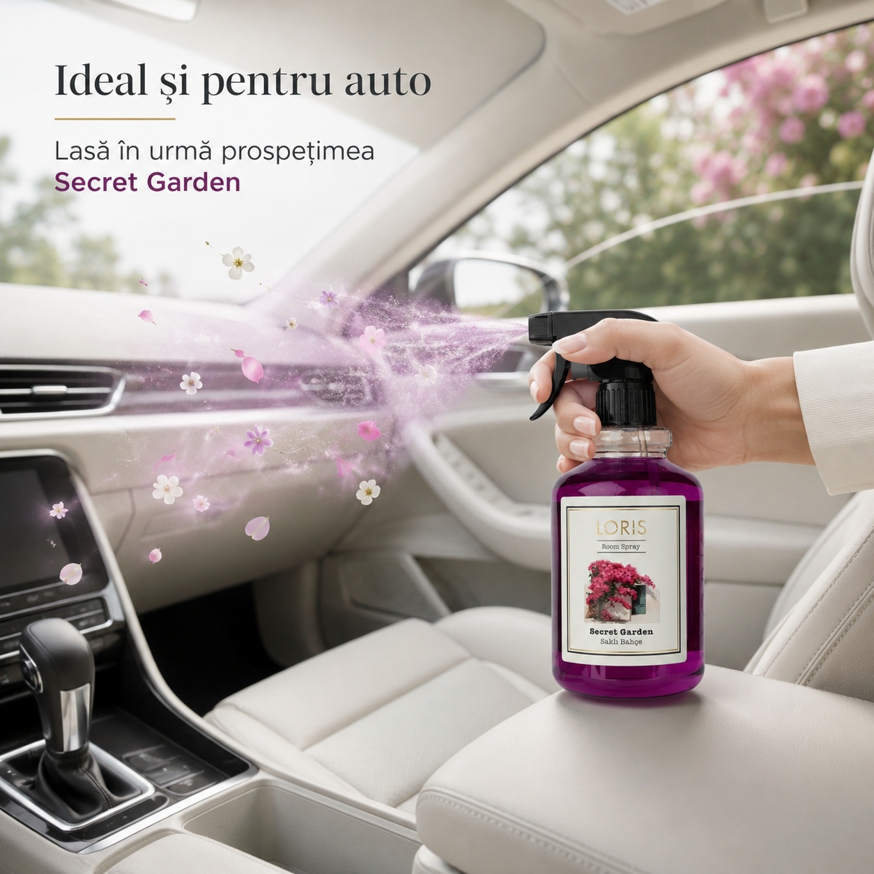 Spray Odorizant Loris Pafum Secret Garden ideal și pentru auto prospețime florală