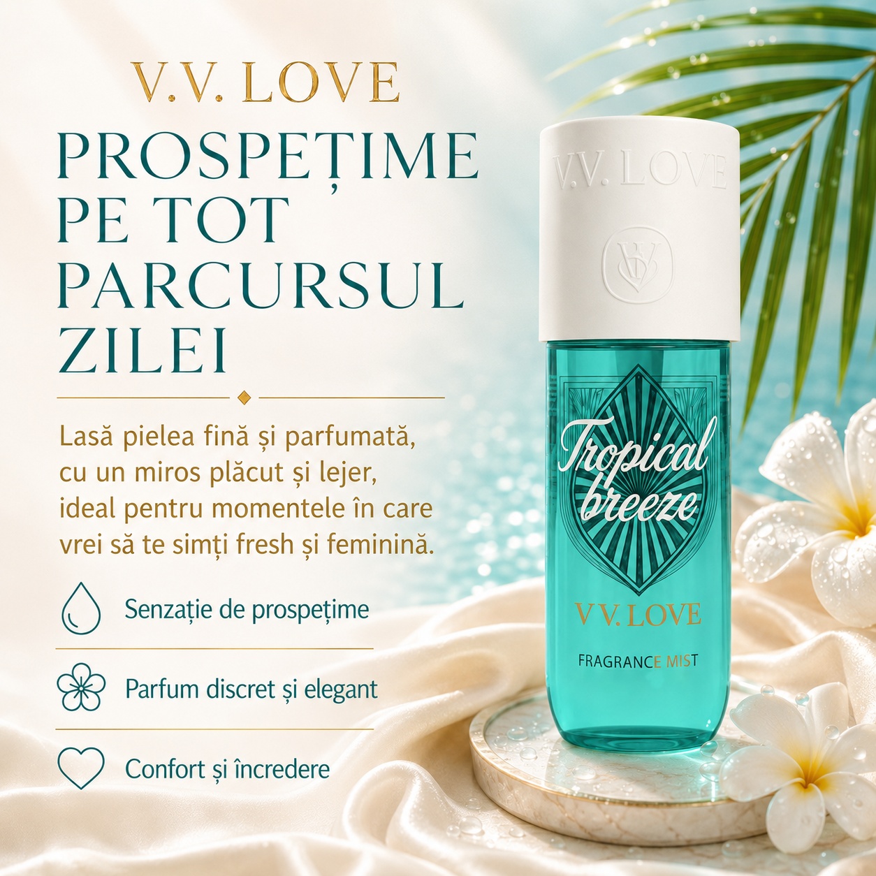 V.V. Love Tropical Breeze prospețime pe tot parcursul zilei spray corp damă