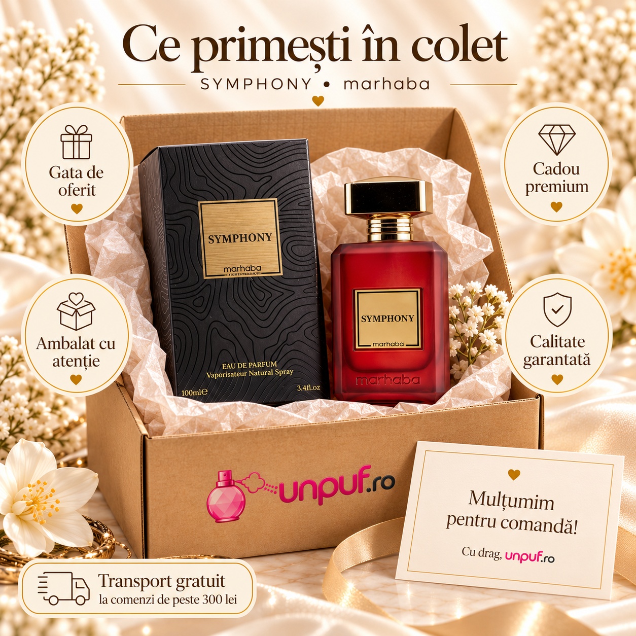 Ce primești în colet când comanzi Symphony Marhaba de la UnPuf