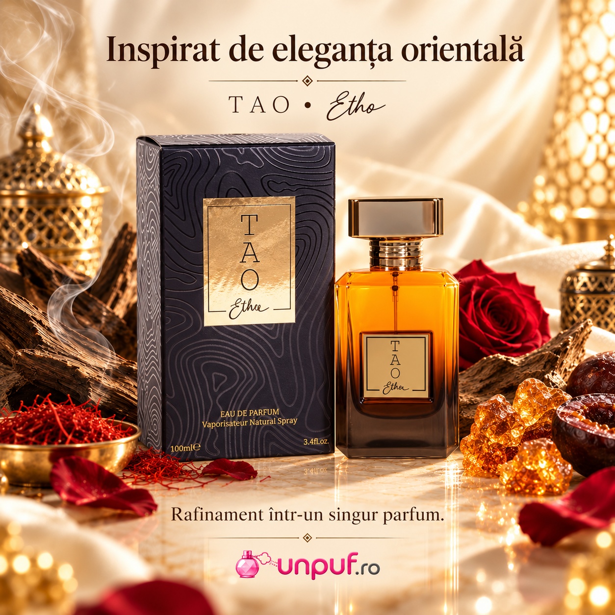 TAO Ether x Marhaba inspirat de eleganța orientală, parfum rafinat într-un singur flacon