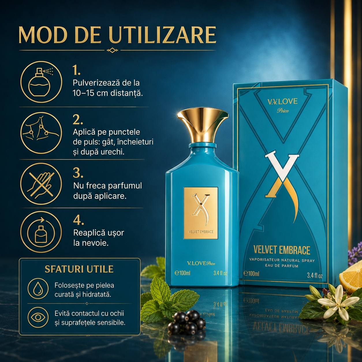 Mod de utilizare V.V. Love Velvet Embrace Eau de Parfum