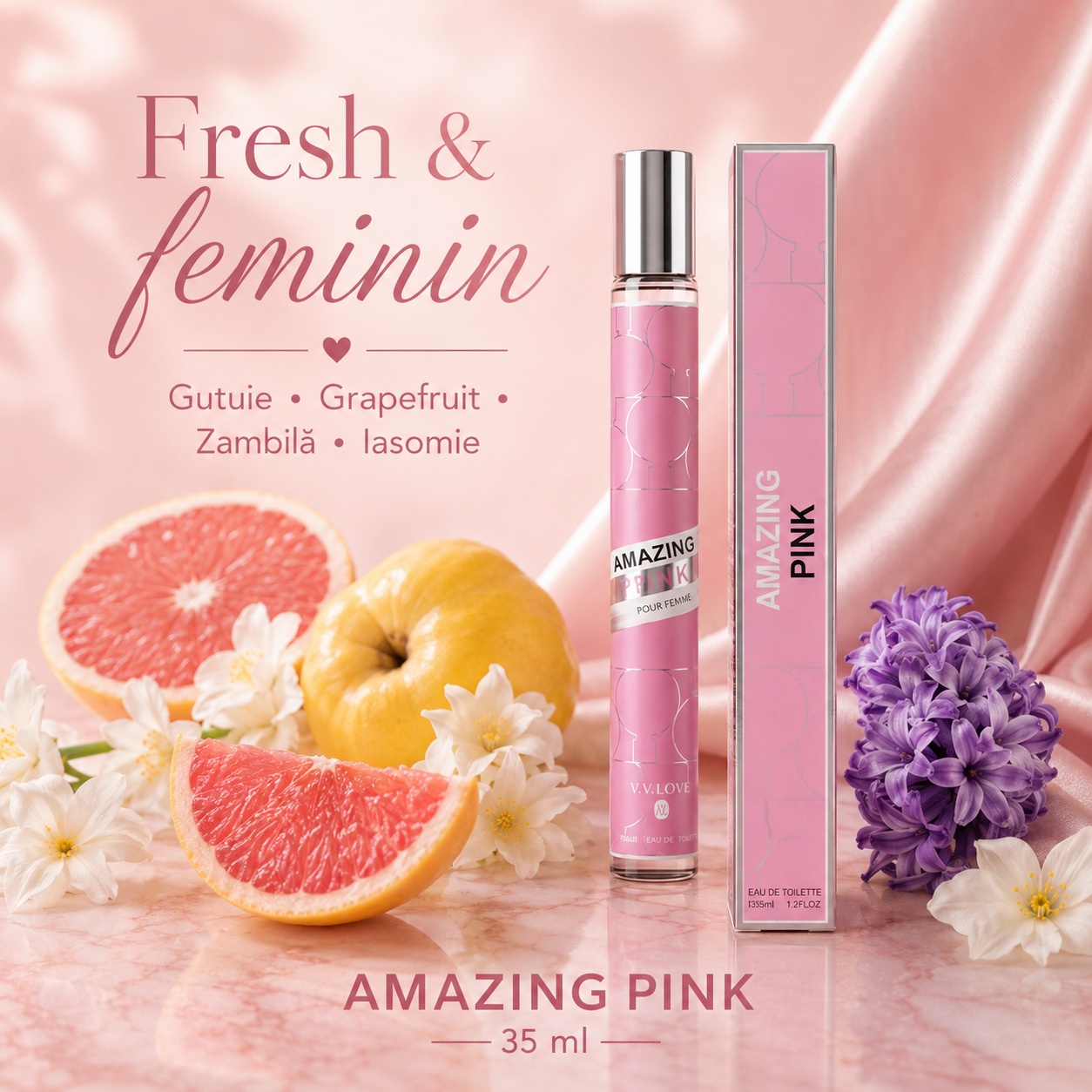 Amazing Pink parfum fresh și feminin cu gutuie grapefruit zambilă și iasomie