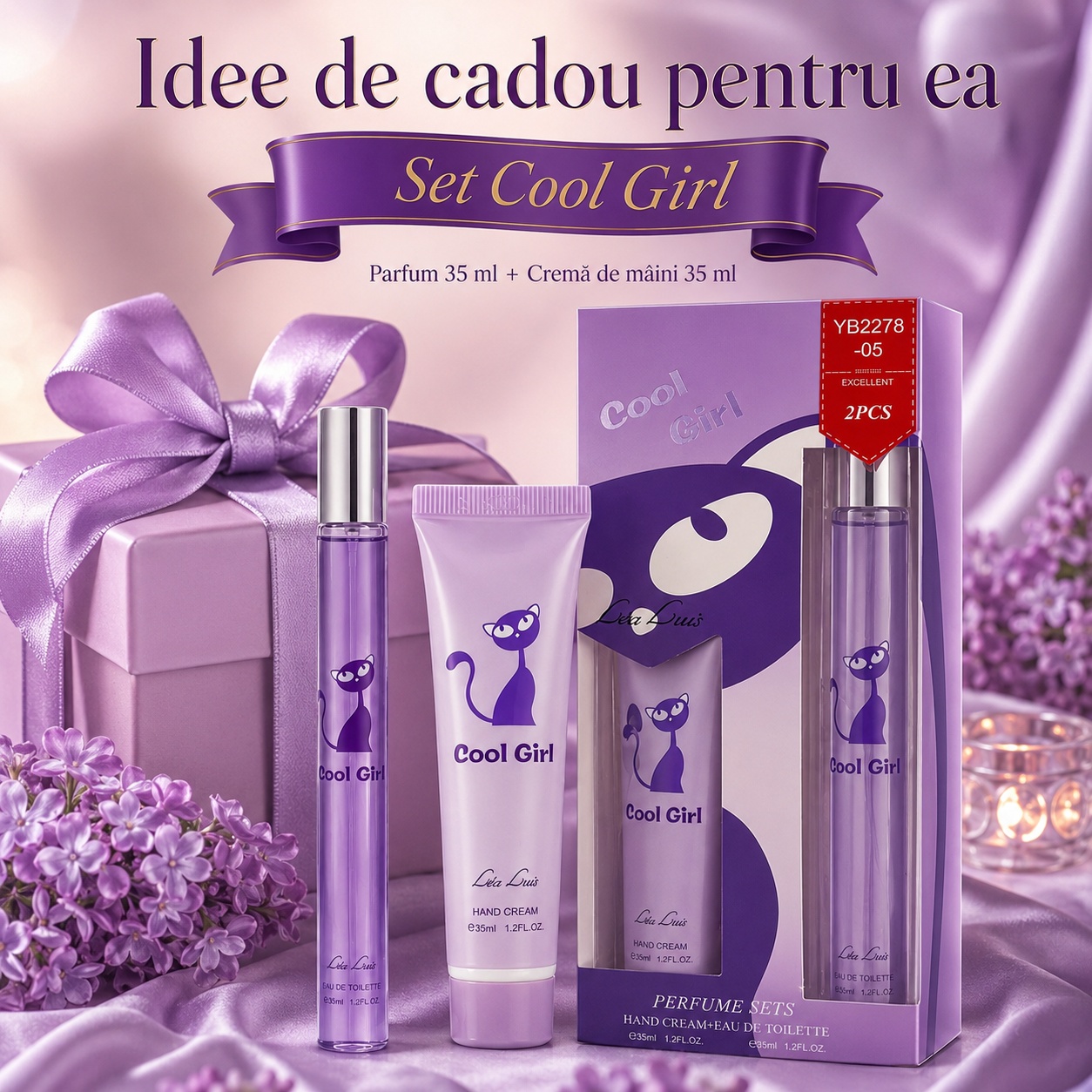 Set Cool Girl 2x35 ml idee de cadou pentru ea, parfum 35 ml și cremă de m&acirc;ini 35 ml