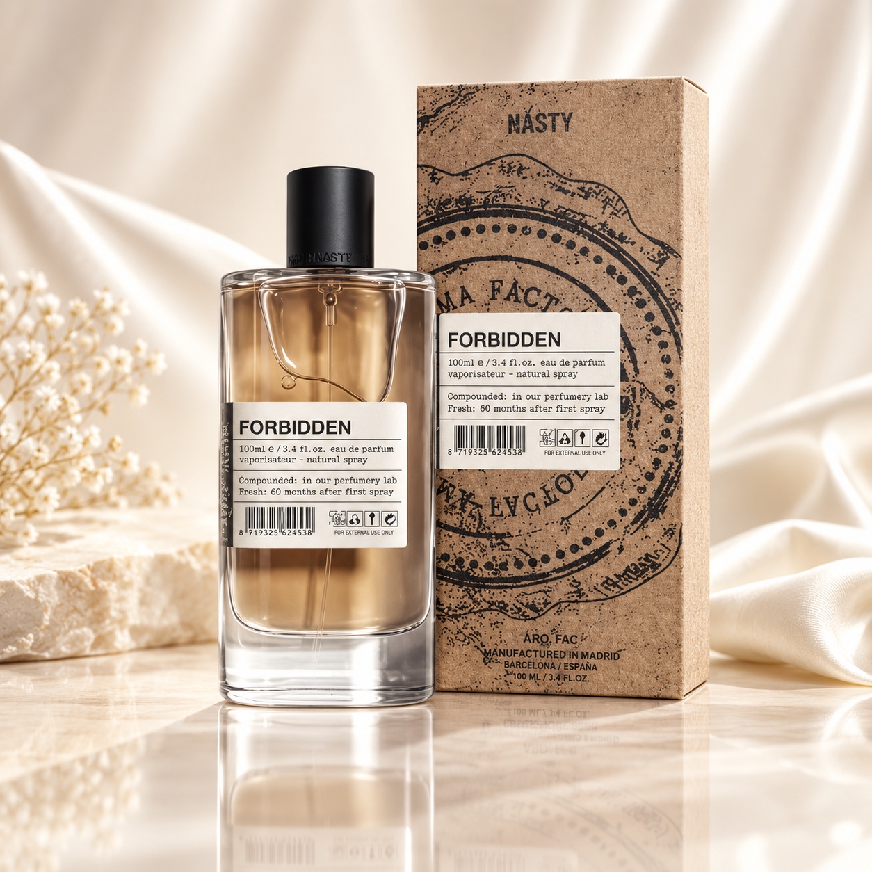 Forbidden ARO-FAC Eau de Parfum 100 ml parfum unisex inspirat de Kilian Straight to Heaven cu flacon elegant și cutie premium