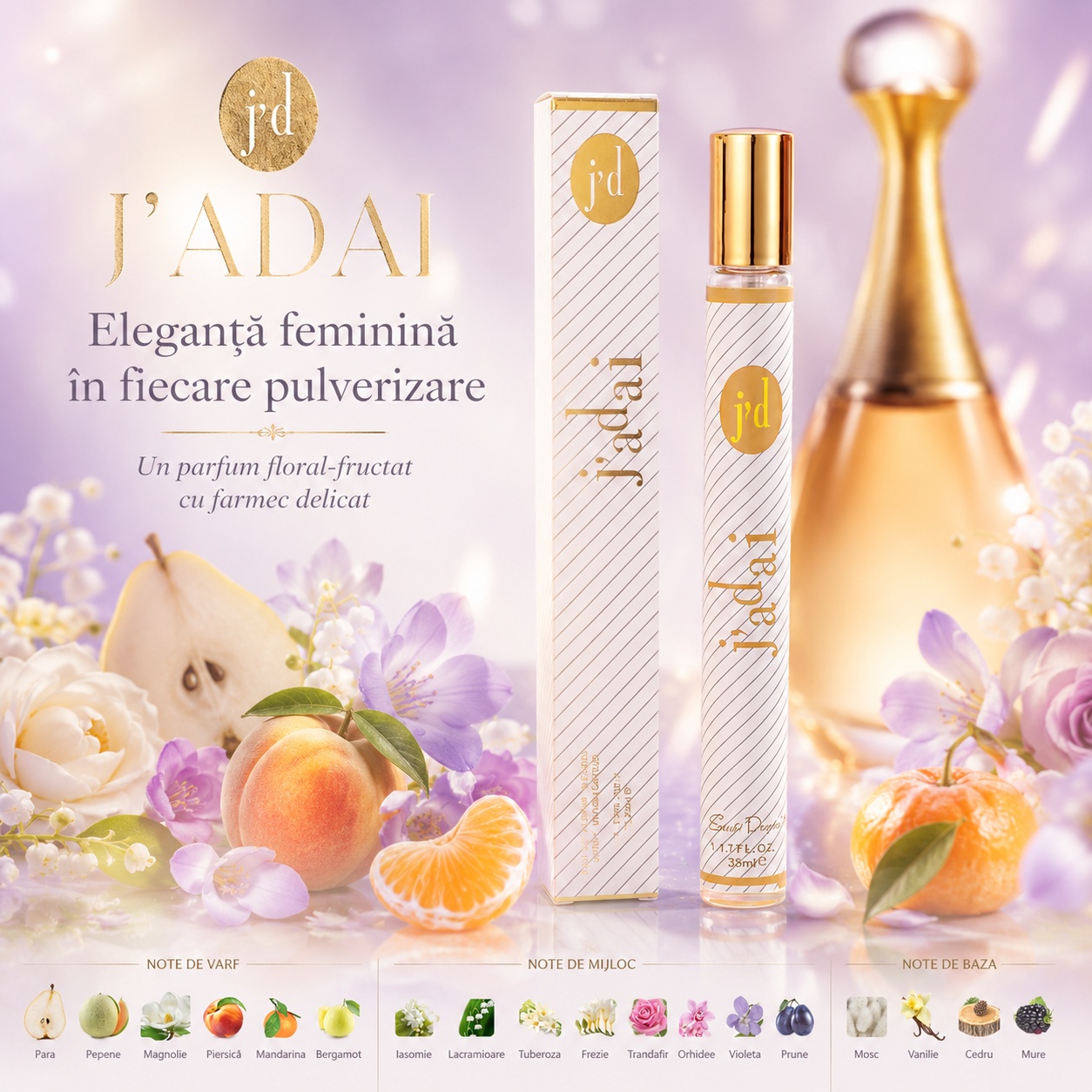 J'Adai eleganță feminină &icirc;n fiecare pulverizare parfum floral fructat cu farmec delicat