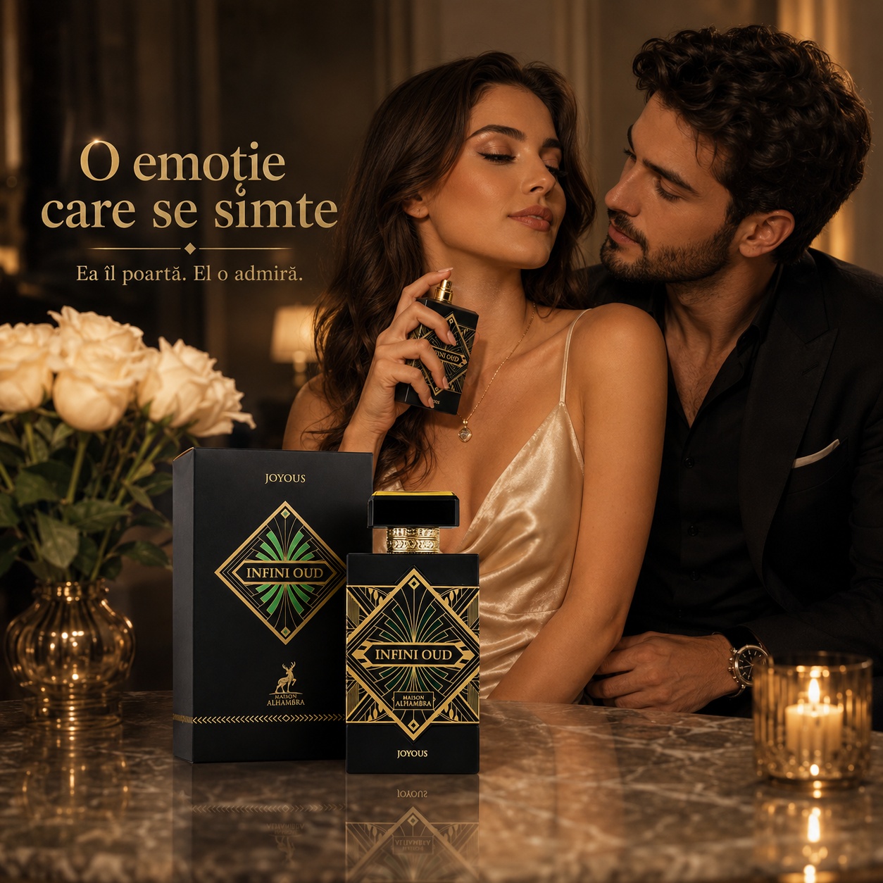 Alhambra Infini Oud Joyous parfum elegant și seducător pentru momente romantice și speciale