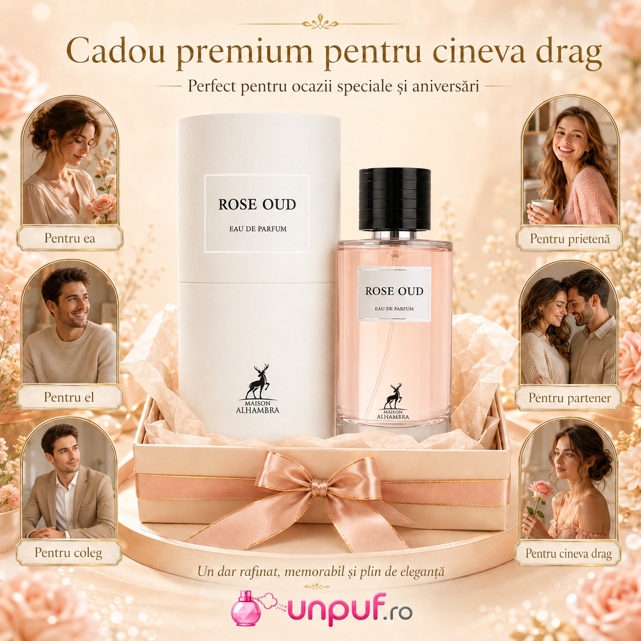 Alhambra Rose Oud cadou premium pentru femei, bărbați și persoane dragi