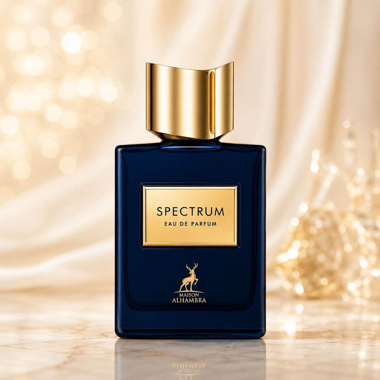 Sticlă Parfum Alhambra Spectrum Maison Alhambra 100 ml pe fundal luminos premium