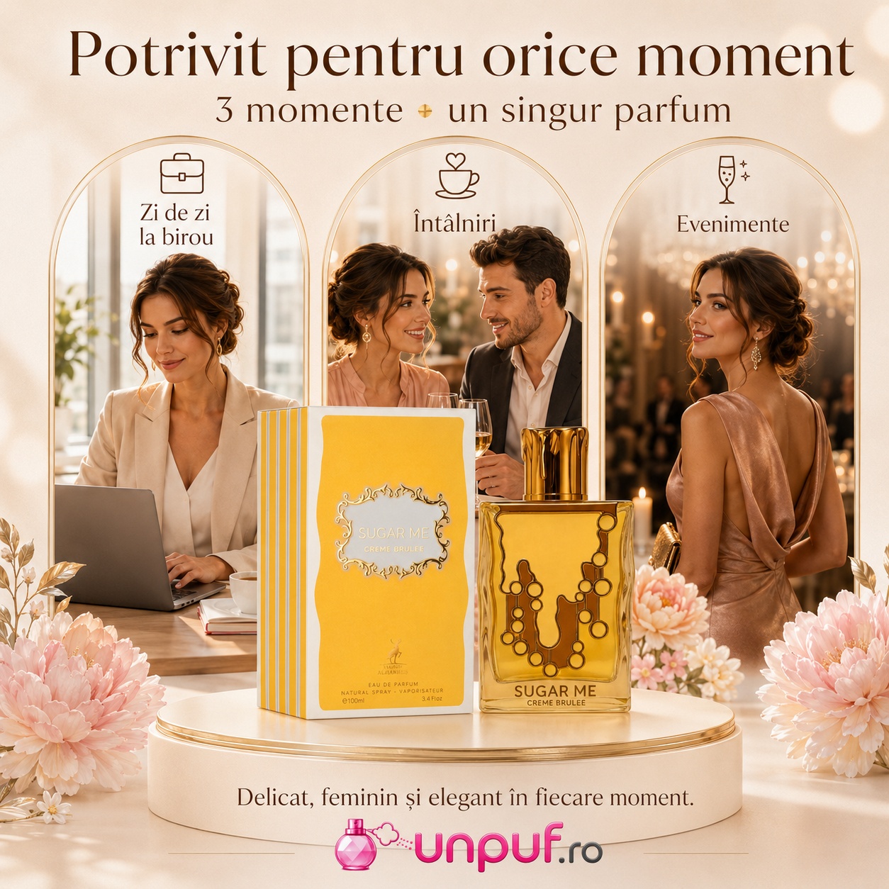Alhambra Sugar Me Creme Brulee parfum potrivit pentru zi de zi birou &icirc;nt&acirc;lniri și evenimente speciale