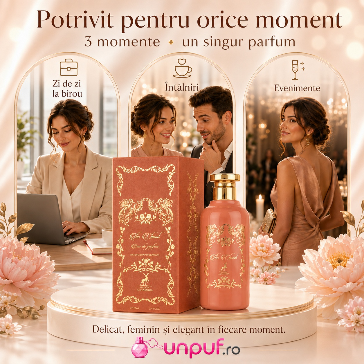 Alhambra The Chant parfum potrivit pentru zi de zi la birou &icirc;nt&acirc;lniri și evenimente speciale